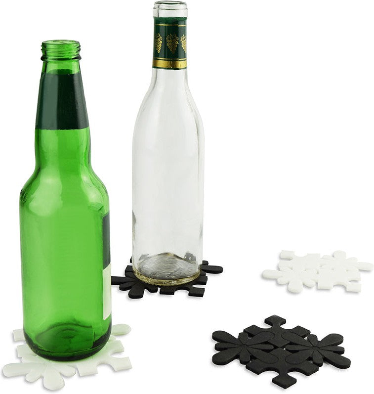 Cuisivin - Black/White Puzzle Coaster, Pack of 4 - 3310BW