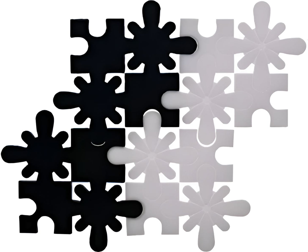 Cuisivin - Black/White Puzzle Coaster, Pack of 4 - 3310BW