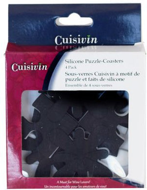Cuisivin - Black/White Puzzle Coaster, Set of 4 - 3310BW