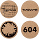 Cuisivin - Corky Round Vancouver Print Coaster With Holder, Set of 4 - 4630VAN