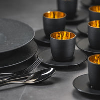 Cuisivin - Eisch 3.38 Oz Black Cosmo Espresso Cup with Saucer Gift Tube - 109.6