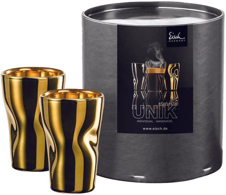 Cuisivin - Eisch 3.38 Oz Unik Gold Espresso Glass, Pack of 2 - 132.8