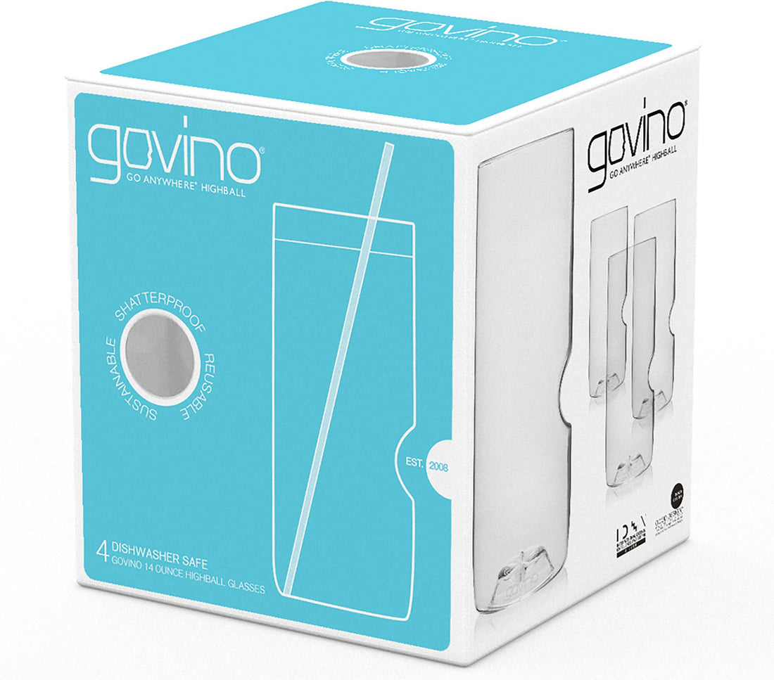 Cuisivin - Govino 14 oz Highball Cocktail Glasses, Pack of 4 - 3183