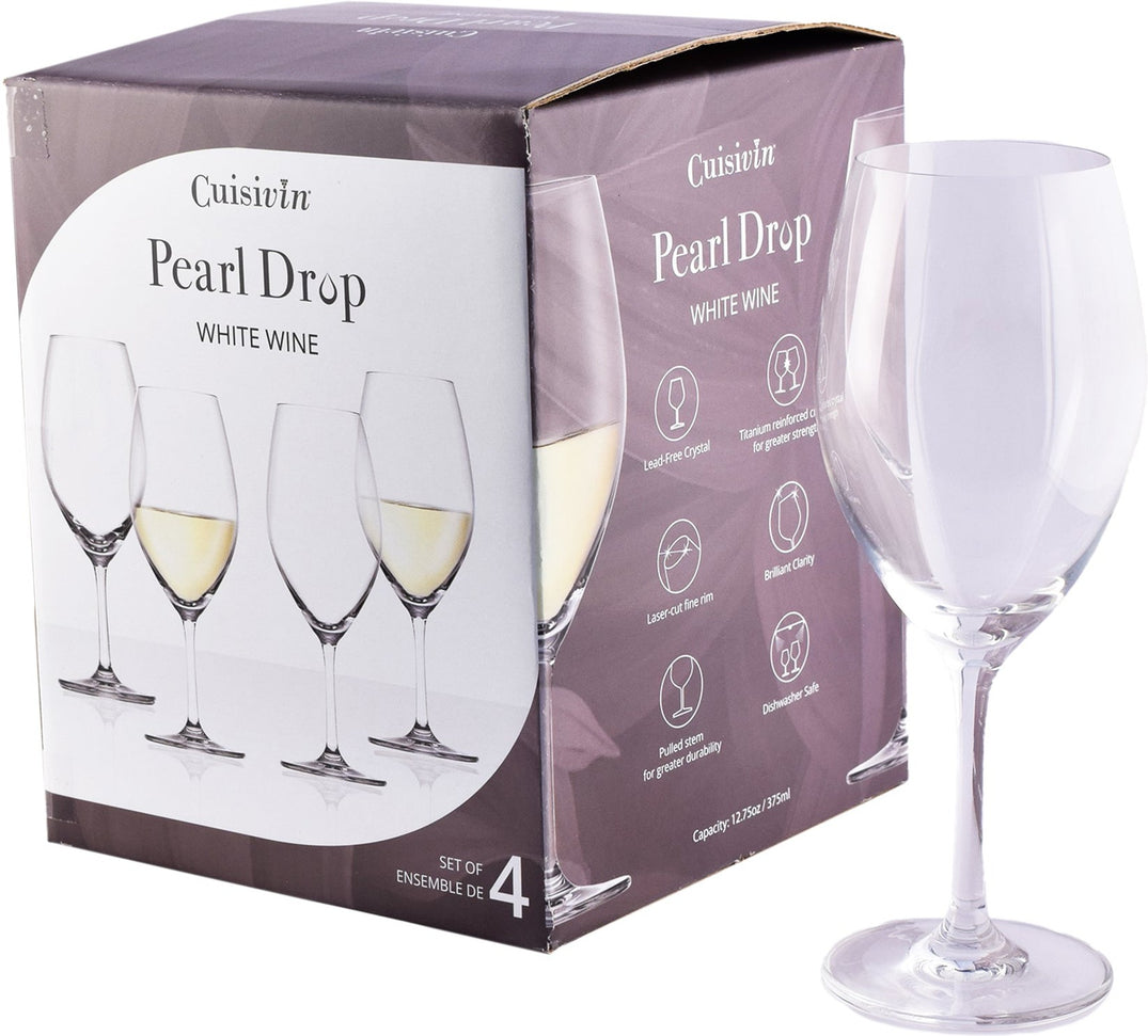 Cuisivin - Pearl Drop 12.75 oz White Wine Glass, Pack of 4 - 8331