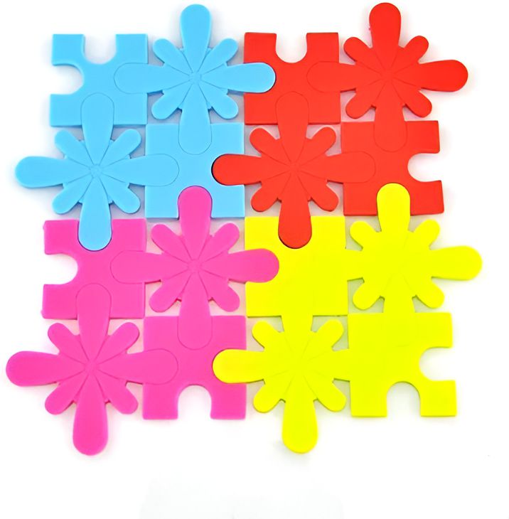 Cuisivin - Puzzle Coaster, Pack of 4 (4 Assorted Colors) - 3310