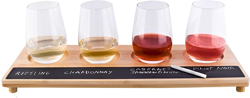Cuisivin - Tasting Flight Board With Slate and 1 Soap Stone Marker - 3321