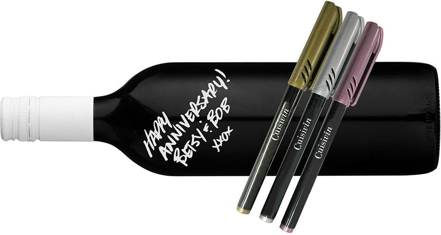 Cuisivin - Wine Glass Metallic Markers, Pack of 3 Pk - 3305