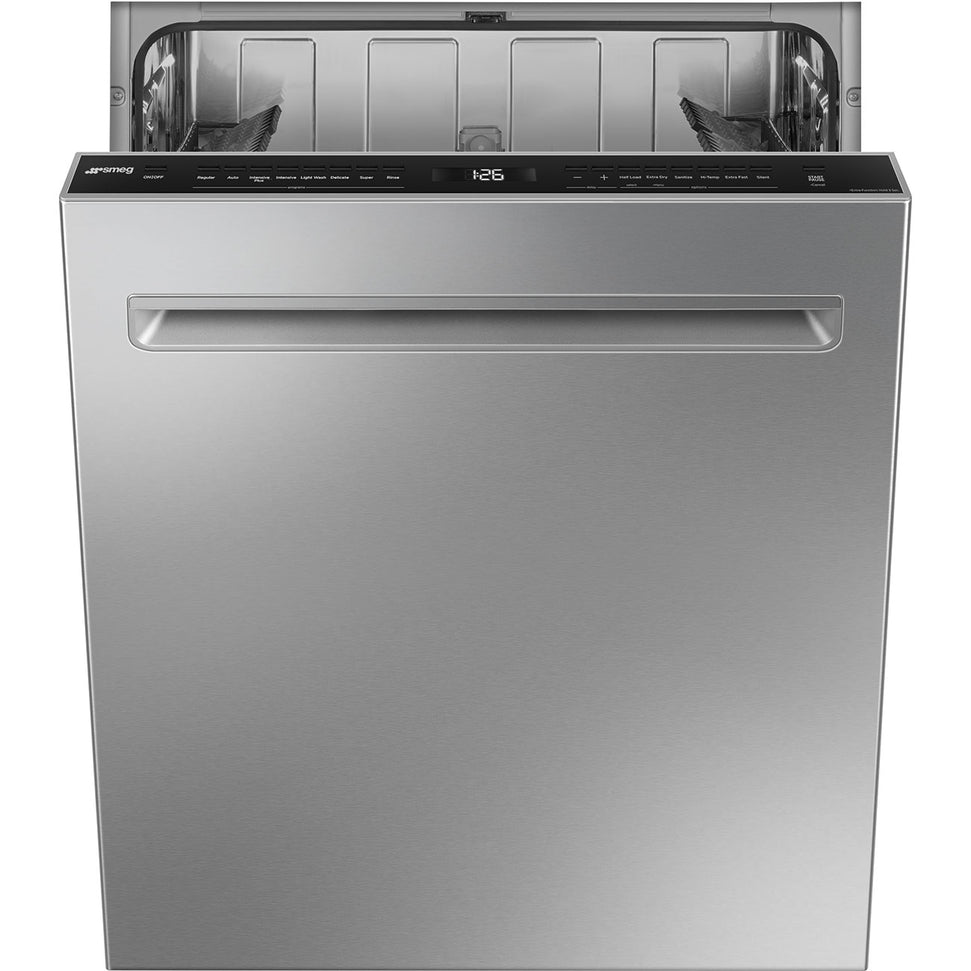 Smeg - 24" Stainless Steel Built-in Dishwasher with Pocket Handle & 2 Racks - DW8601X