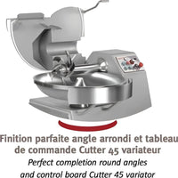 Dadaux - 40 L Stainless Steel Variator Bowl Cutter with Adjustable Feet - TITANE-45-V