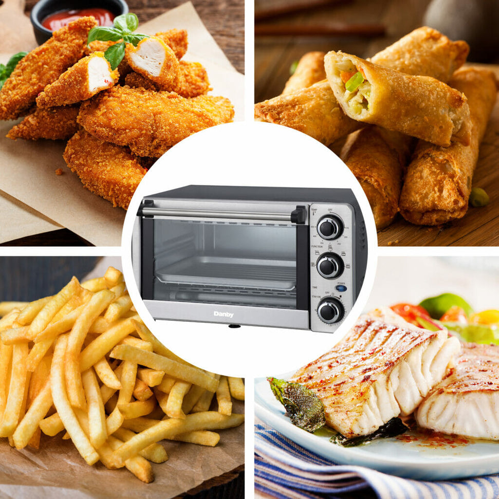 Danby - 0.4 cu.ft. 4 Slice Countertop Toaster Oven in Stainless Steel - DBTO0412BBSS