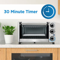 Danby - 0.4 cu.ft. 4 Slice Countertop Toaster Oven in Stainless Steel - DBTO0412BBSS