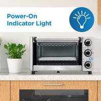 Danby - 0.4 cu.ft. 4 Slice Countertop Toaster Oven in Stainless Steel - DBTO0412BBSS