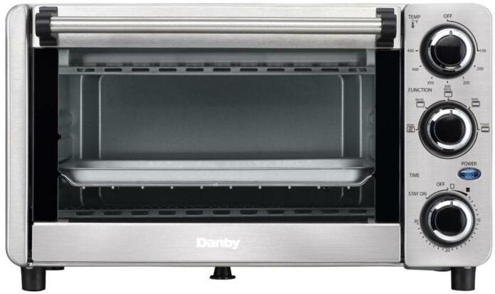 Danby - 0.4 cu.ft. 4 Slice Countertop Toaster Oven in Stainless Steel - DBTO0412BBSS