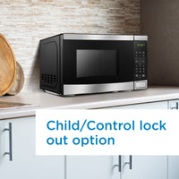 Danby - 0.7 cu.ft. Black & Stainless Steel Countertop Microwave - DBMW0722BBS