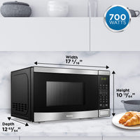 Danby - 0.7 cu.ft. Black & Stainless Steel Countertop Microwave - DBMW0722BBS