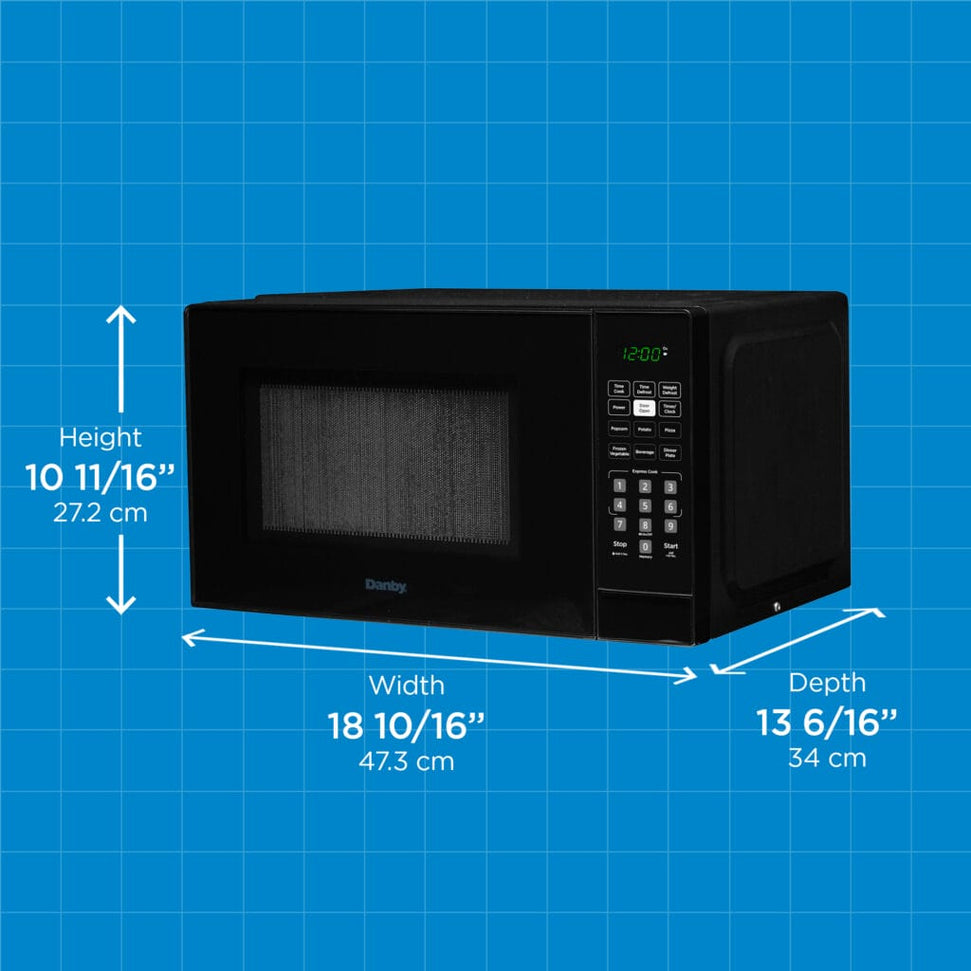 Danby - 0.9 cu.ft. Black Countertop Microwave - DBMW0921BBB
