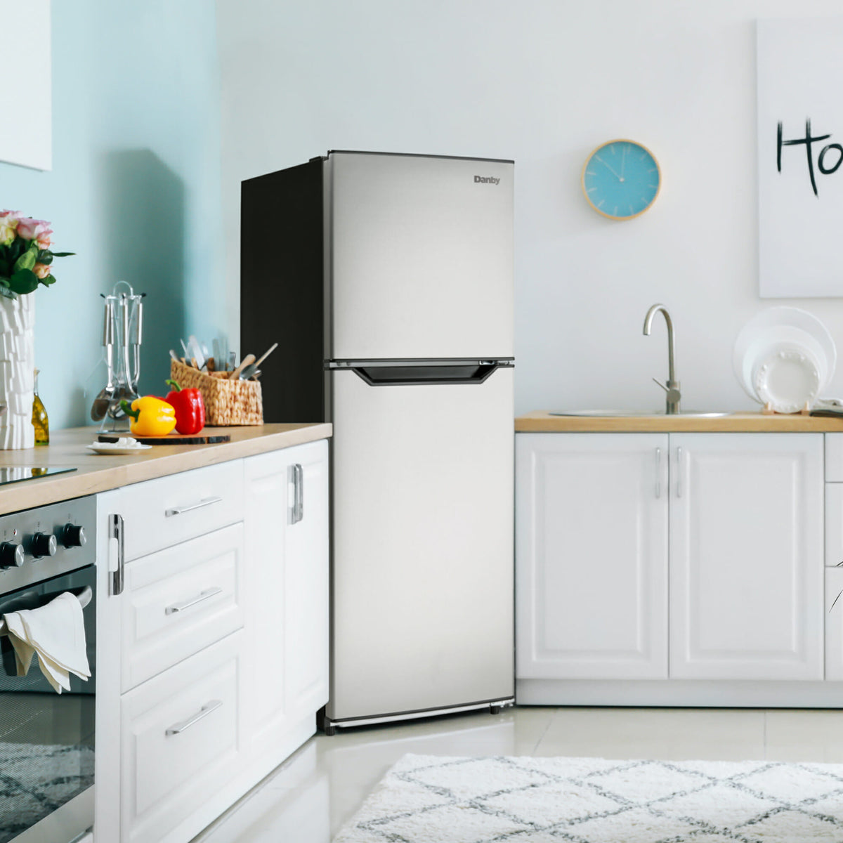 Danby - 10 cu.ft. Apartment Size Top Mount Fridge In Stainless Steel - DFF101B1BSSDB