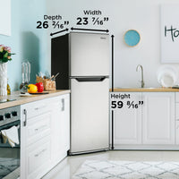 Danby - 11.6 cu.ft. Apartment Size Top Mount Right Hinged Fridge In Stainless Steel - DFF116B2SSDBR