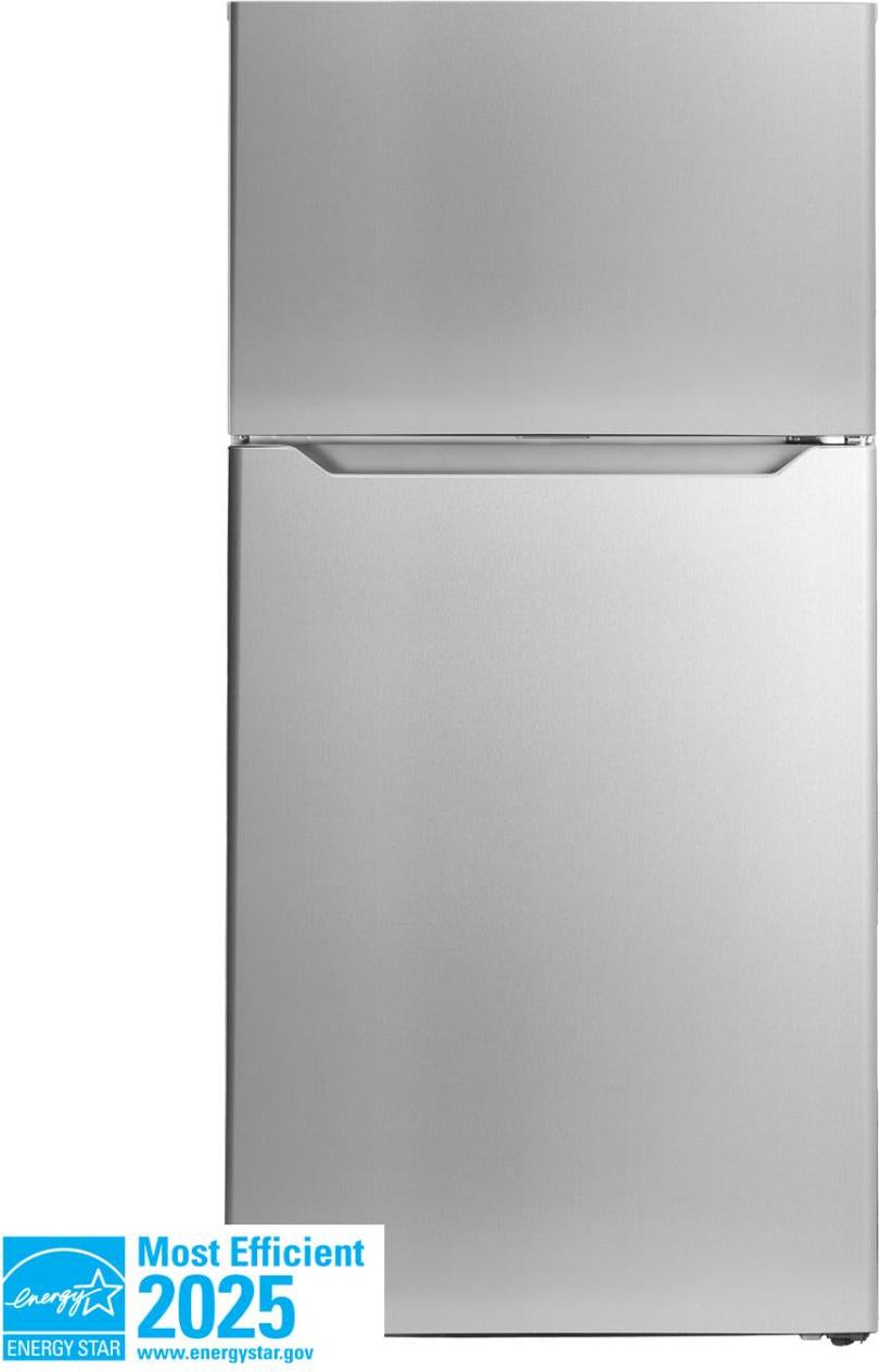 Danby - 14.2 cu.ft. Apartment Size Top Mount Fridge In Stainless Steel - DFF142E1SSDB