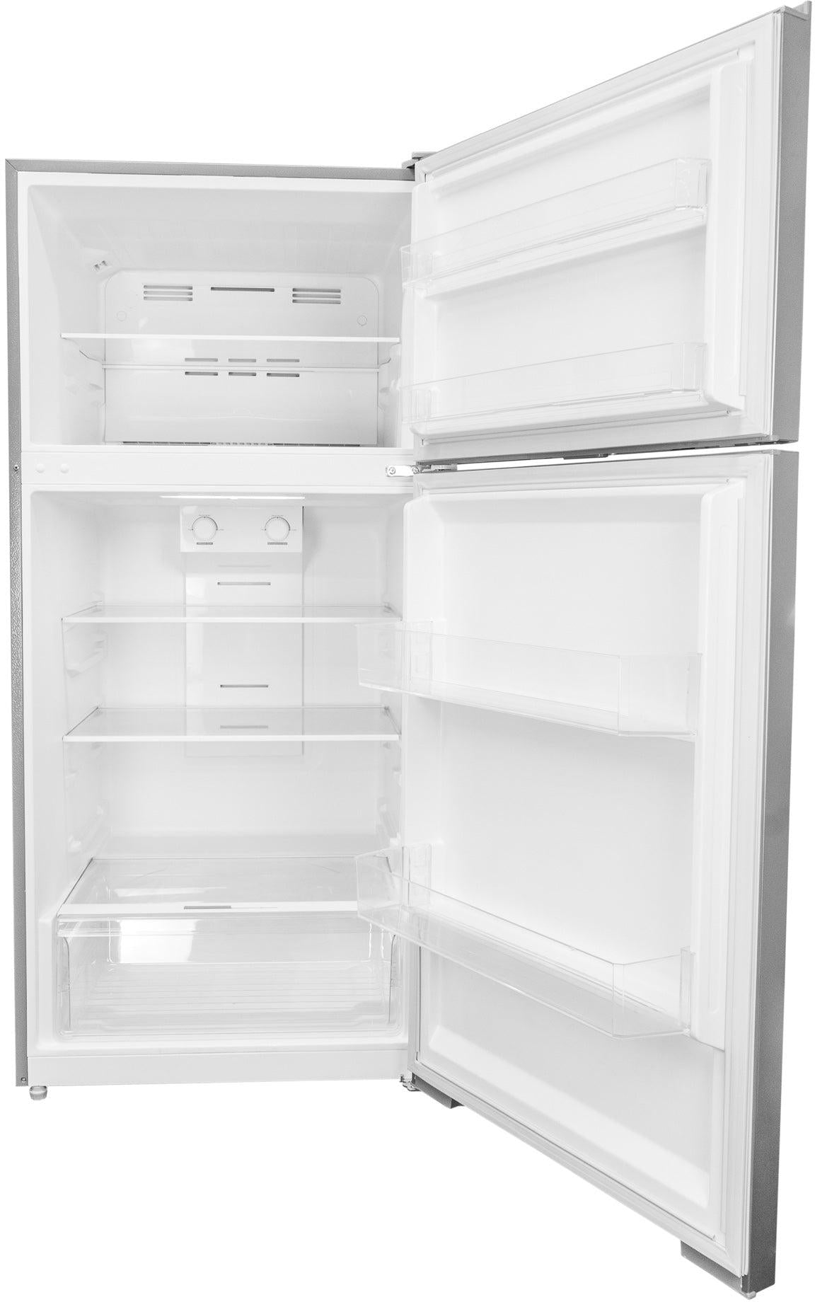 Danby - 14.2 cu.ft. Apartment Size Top Mount Fridge In Stainless Steel - DFF142E1SSDB