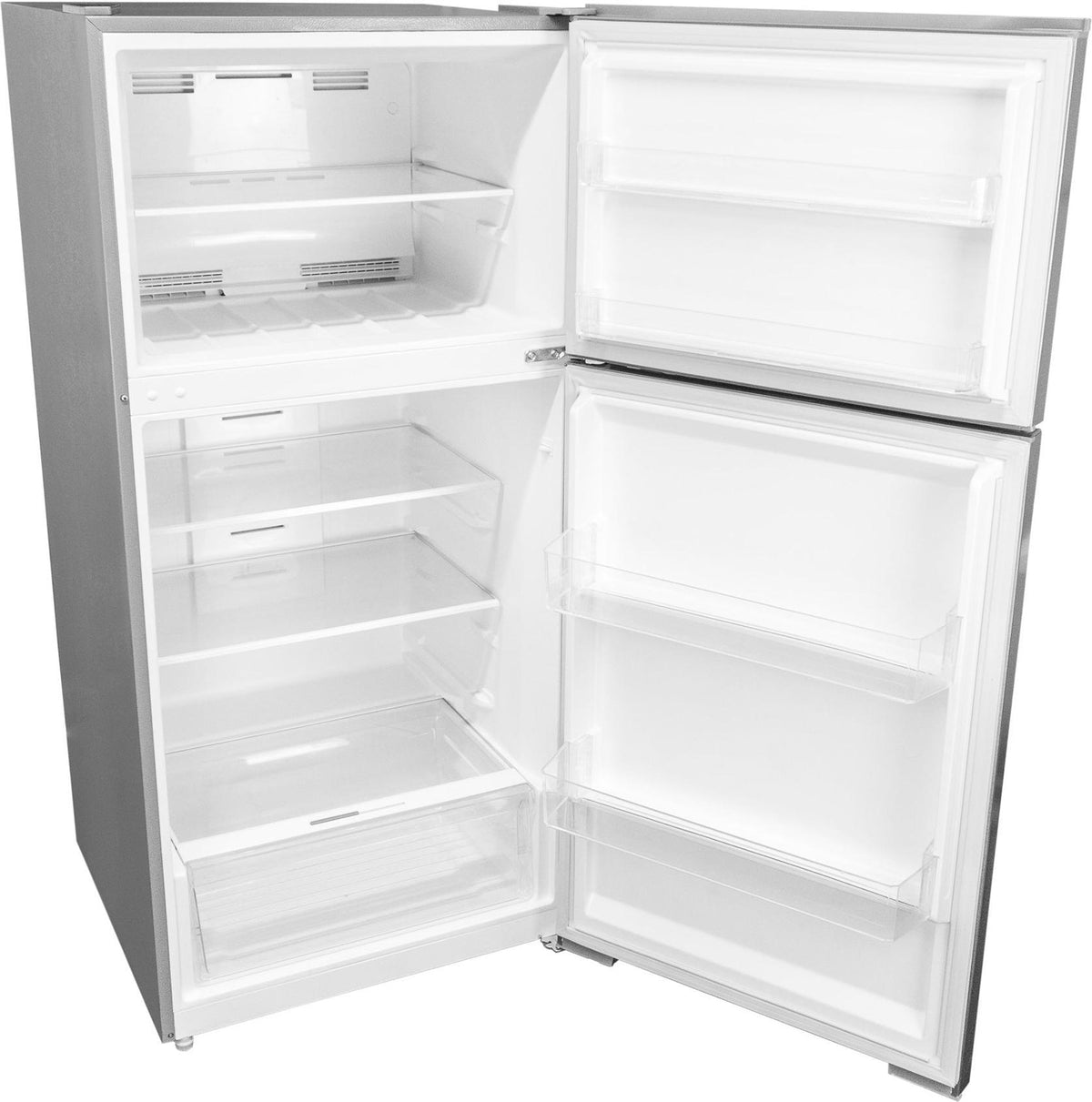 Danby - 14.2 cu.ft. Apartment Size Top Mount Fridge In Stainless Steel - DFF142E1SSDB