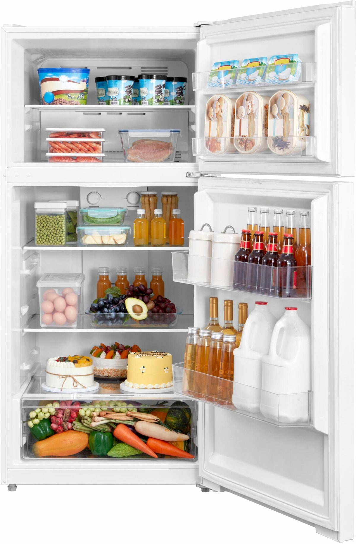 Danby - 14.2 cu.ft. Apartment Size Top Mount Fridge In White - DFF142E1WDB