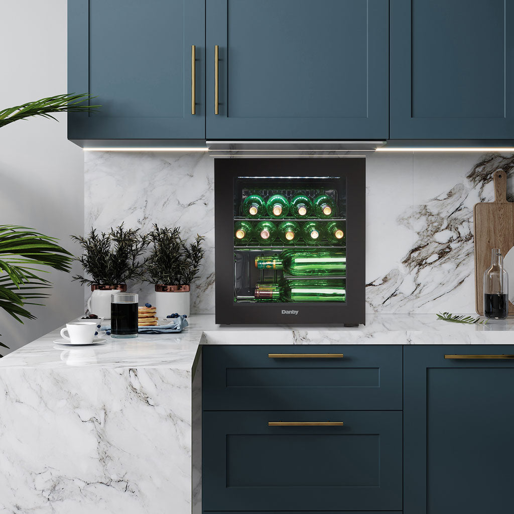 Danby - 16 Bottle Free-Standing Wine Cooler In Black - DWC018A1BDB