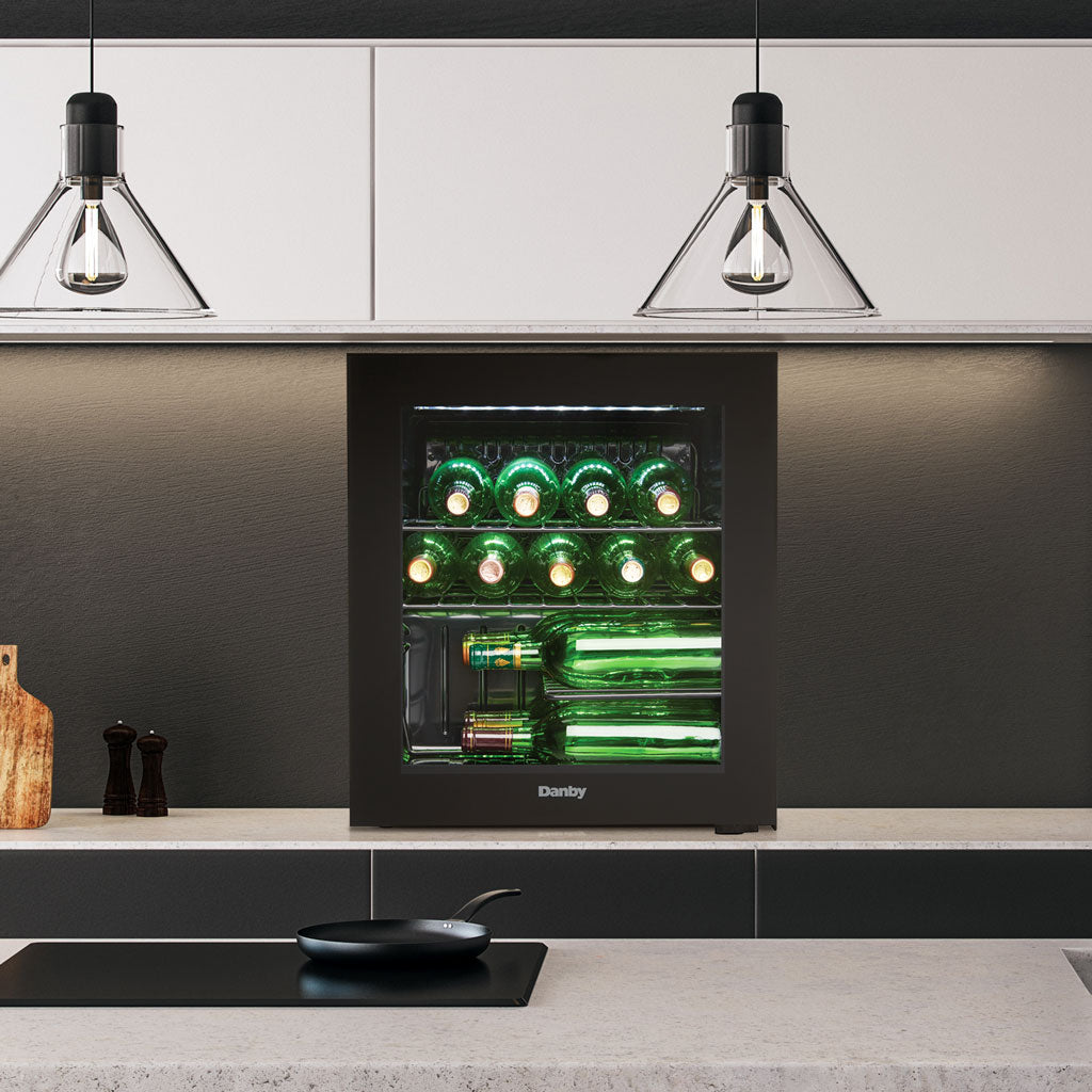 Danby - 16 Bottle Free-Standing Wine Cooler In Black - DWC018A1BDB
