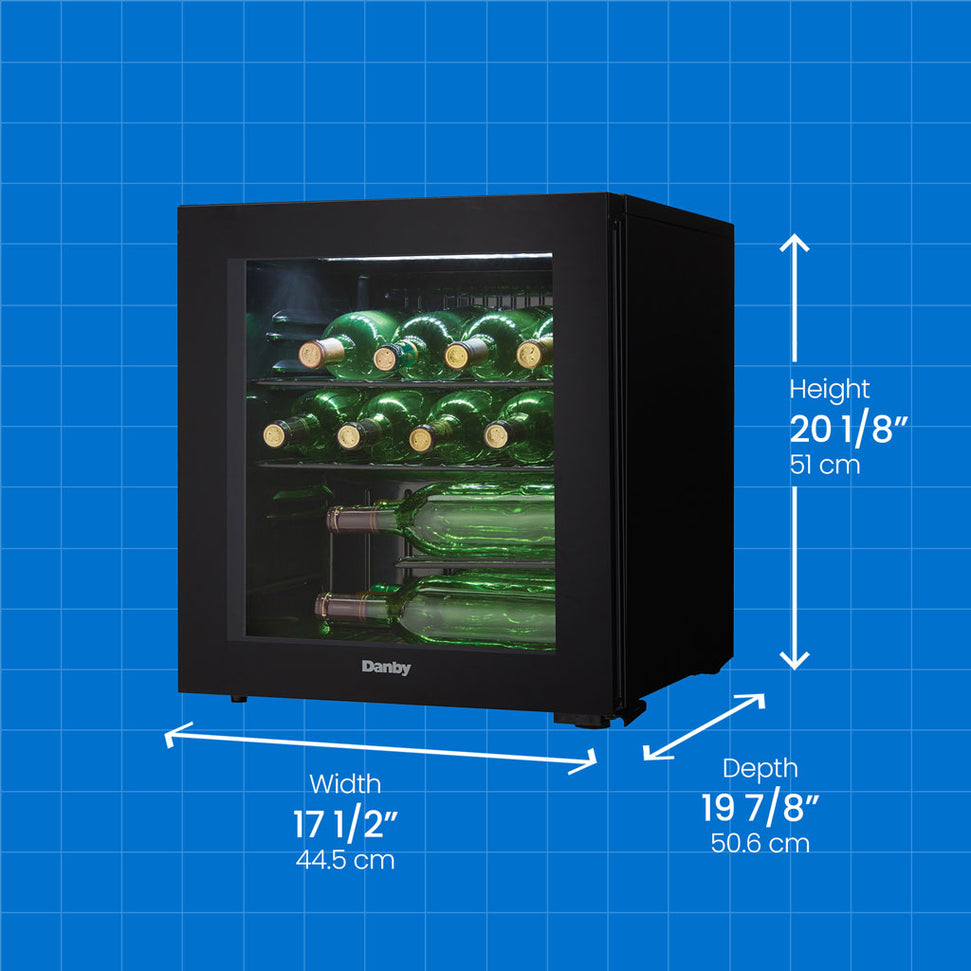 Danby - 16 Bottle Free-Standing Wine Cooler In Black - DWC018A1BDB