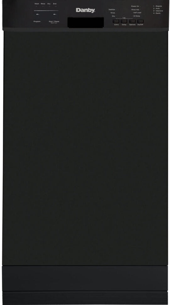 Danby - 18″ Wide Built-In Dishwasher In Black - DDW18D1EB