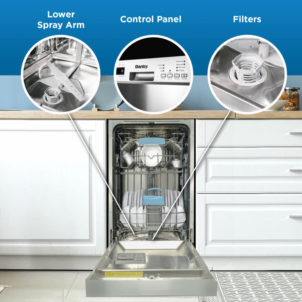 Danby - 18″ Wide Built-In Dishwasher In Stainless Steel - DDW18D1ESS