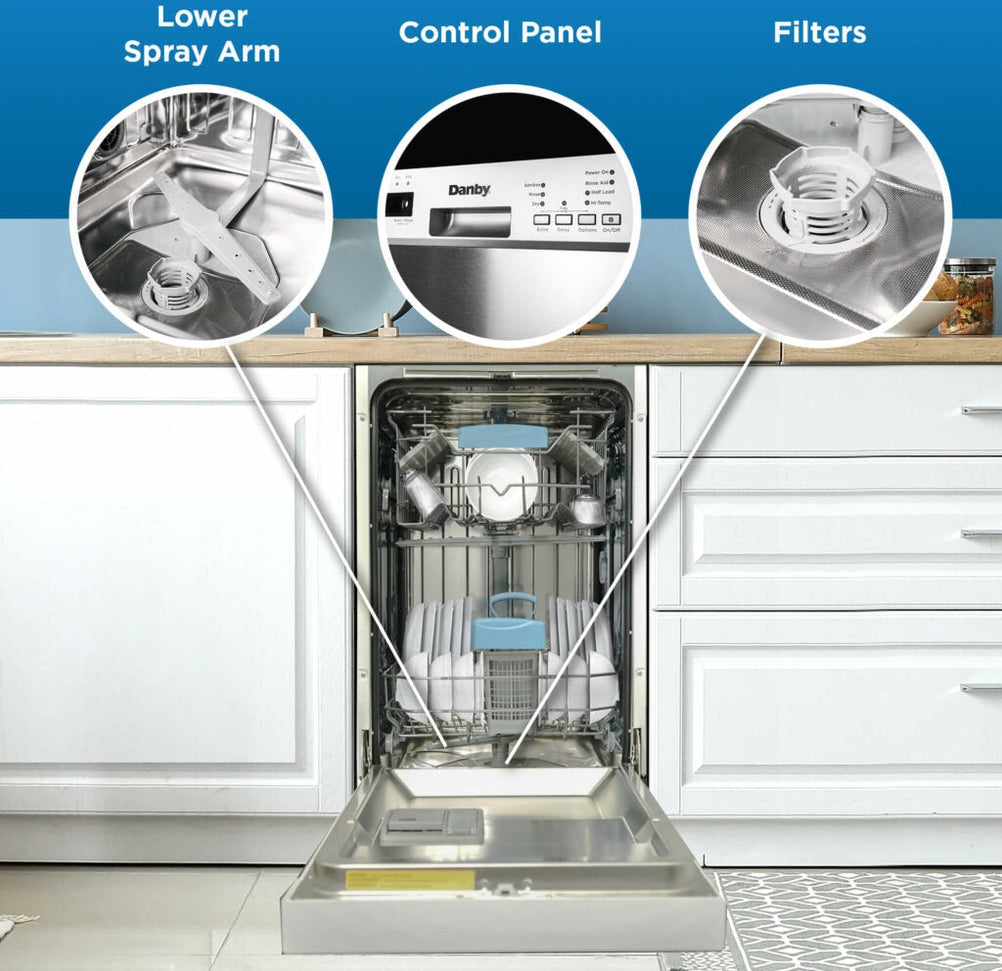 Danby - 18″ Wide Built-In Dishwasher In White - DDW18D1EW