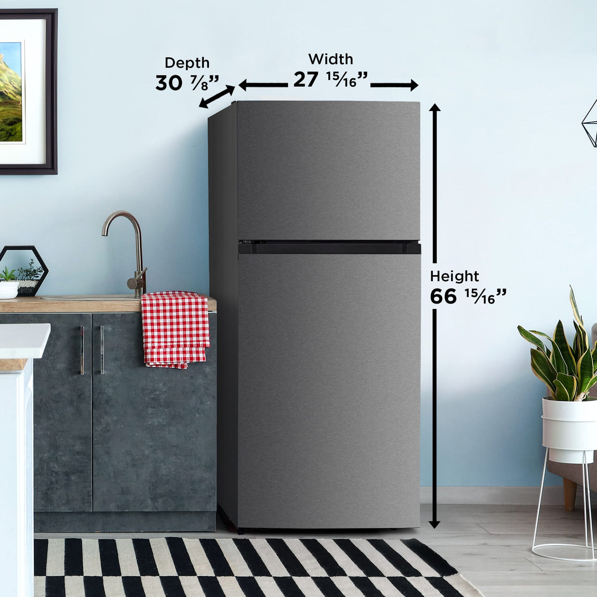 Danby - 18 cu.ft. Top Mount Refrigerator in Stainless Steel - DFF176B1SLDB