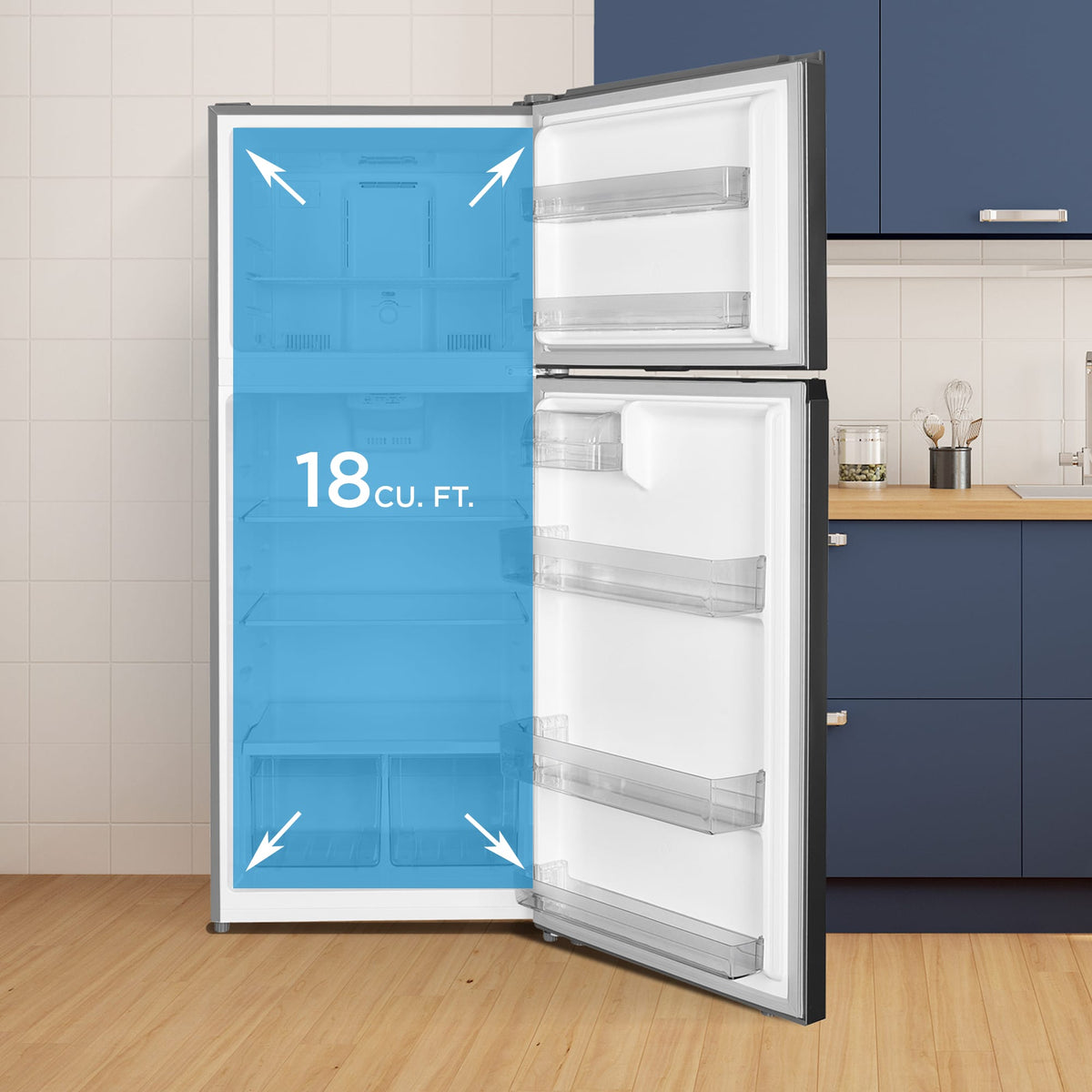 Danby - 18 cu.ft. Top Mount Refrigerator in Stainless Steel - DFF176B1SLDB
