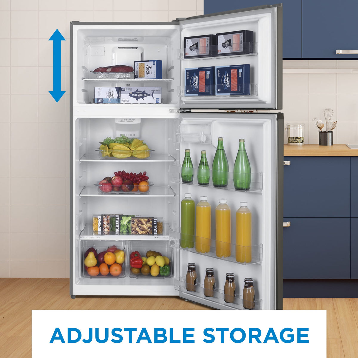 Danby - 18 cu.ft. Top Mount Refrigerator in Stainless Steel - DFF176B1SLDB