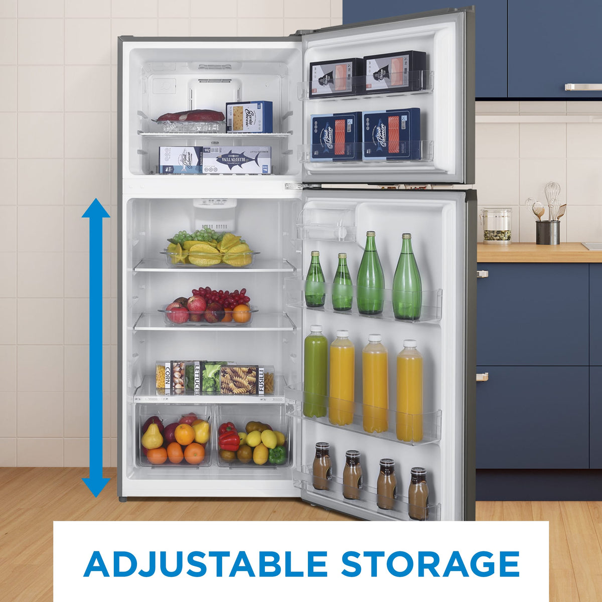 Danby - 18 cu.ft. Top Mount Refrigerator in Stainless Steel - DFF176B1SLDB