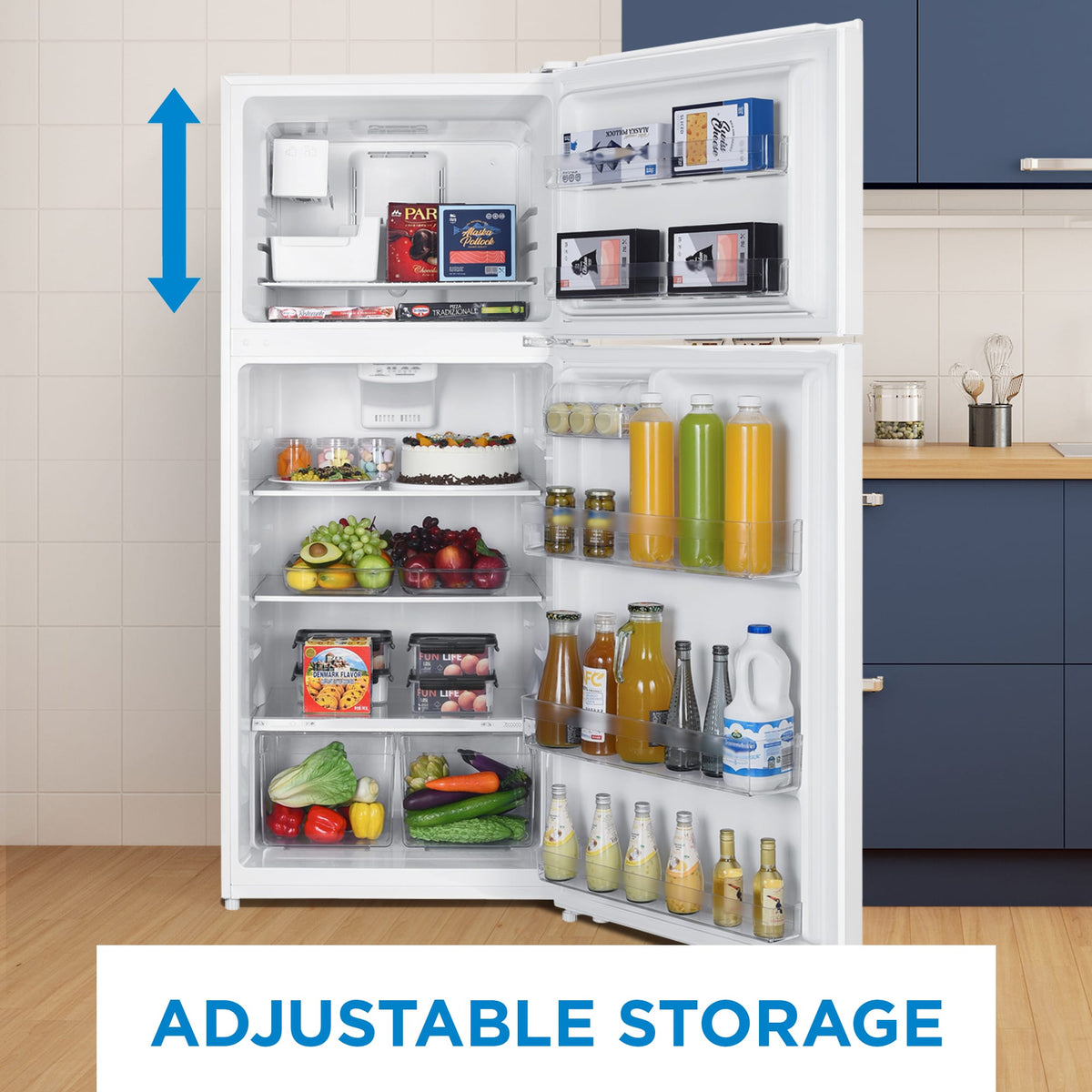 Danby - 18 cu.ft. Top Mount Refrigerator in White - DFF176B1WDB