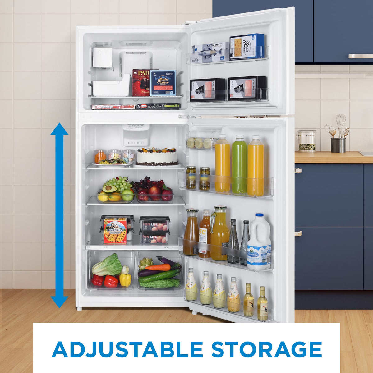 Danby - 18 cu.ft. Top Mount Refrigerator in White - DFF176B1WDB