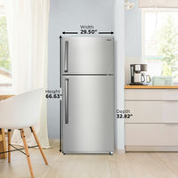 Danby - 18.1 cu.ft. Top Mount Apartment Size Fridge in Stainless Steel - DFF180E2SSDB