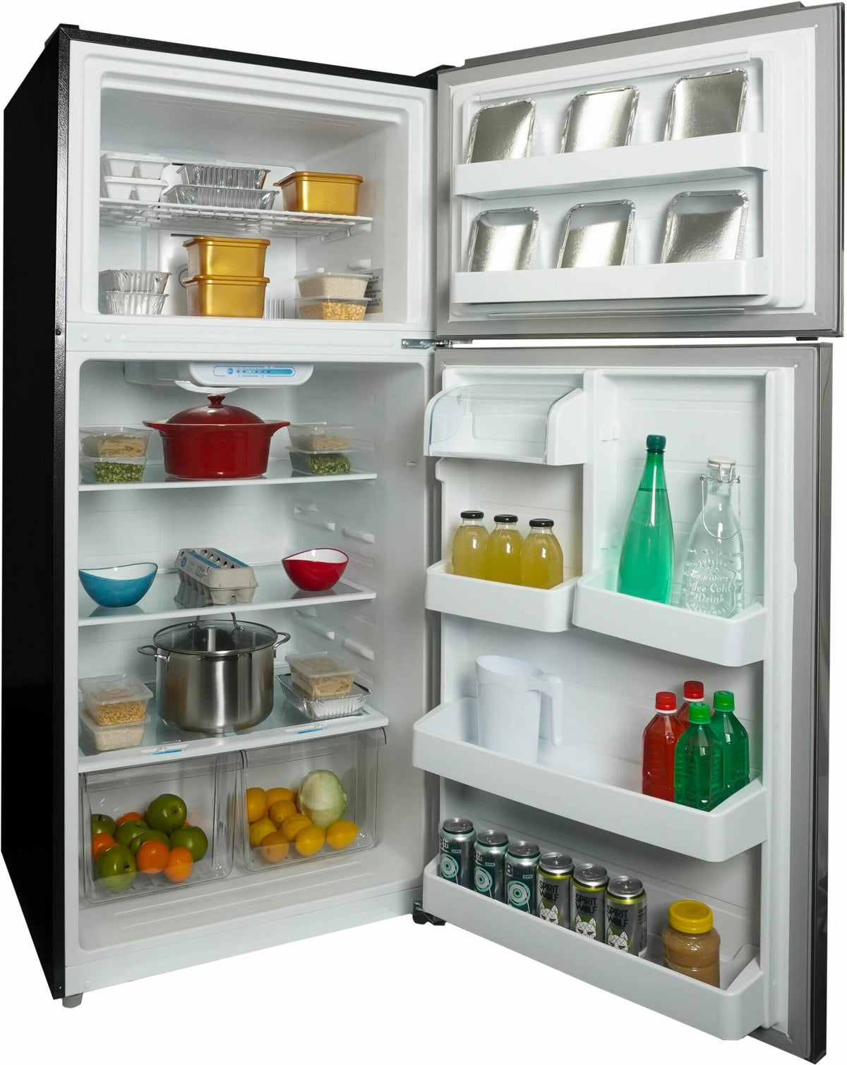 Danby - 18.1 cu.ft. Top Mount Apartment Size Fridge in Stainless Steel - DFF180E2SSDB