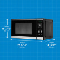 Danby - 1.1 cu.ft. Black & Stainless Steel Countertop Microwave - DBMW1126BBS