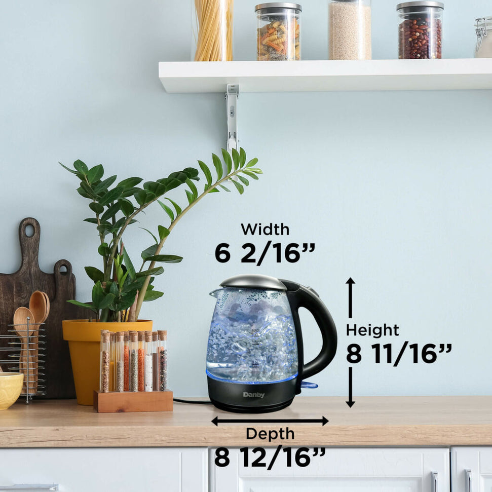 Danby - 1.2 L Black Anti-Slip Bottom Glass Kettle - DBKT12013BD11