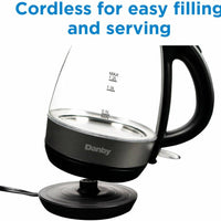 Danby - 1.2 L Black Anti-Slip Bottom Glass Kettle - DBKT12013BD11