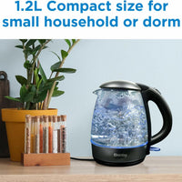 Danby - 1.2 L Black Anti-Slip Bottom Glass Kettle - DBKT12013BD11