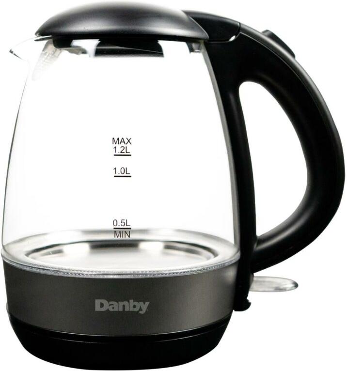Danby - 1.2 L Black Anti-Slip Bottom Glass Kettle - DBKT12013BD11