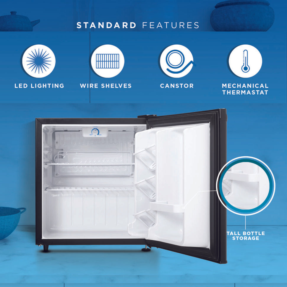 Danby - 1.6 cu.ft. Black Compact Fridge - DAR016B1BM