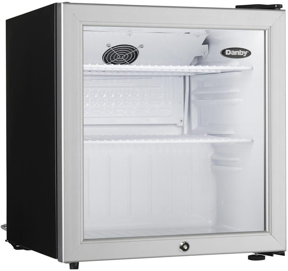 Danby - 1.6 cu.ft. Compact Platinum Glass Door Fridge - DAG016A2BDB