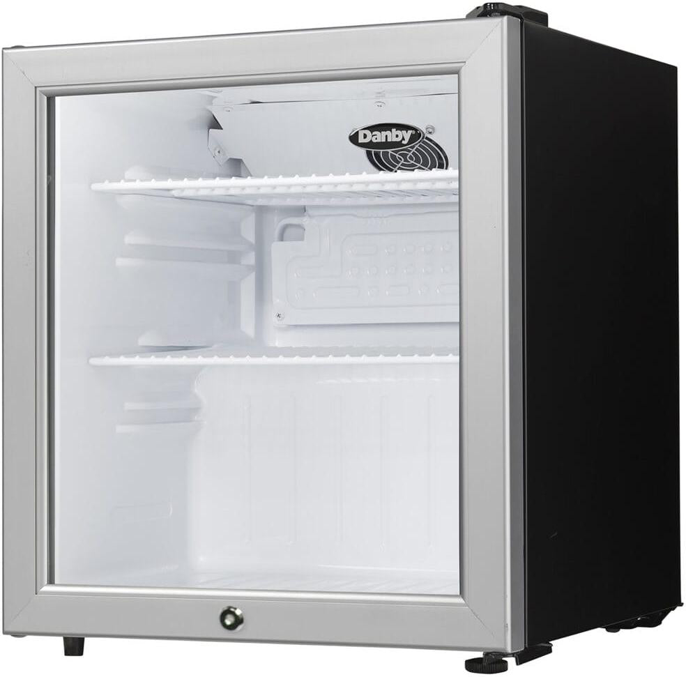 Danby - 1.6 cu.ft. Compact Platinum Glass Door Fridge - DAG016A2BDB