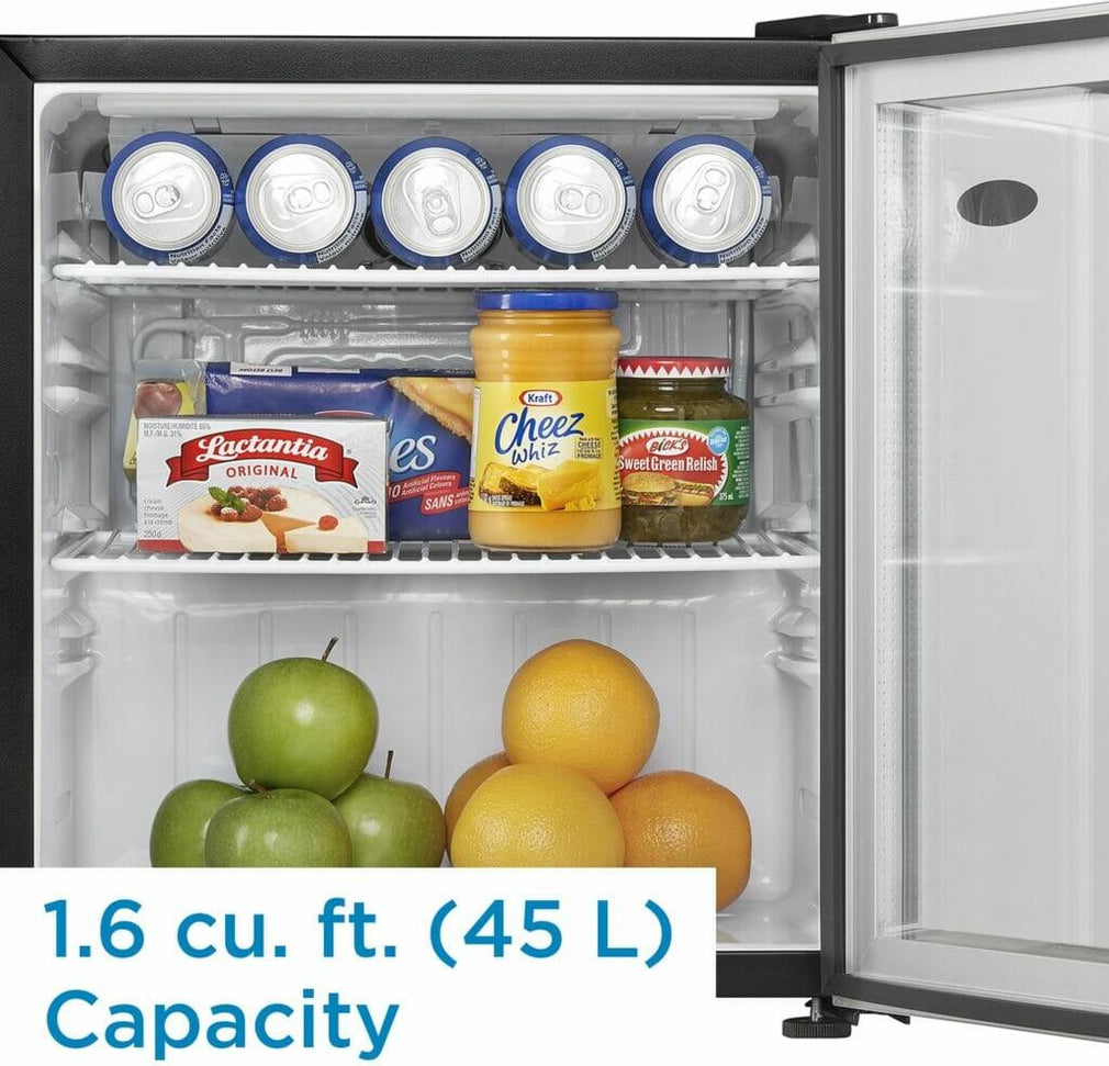 Danby - 1.6 cu.ft. Compact Platinum Glass Door Fridge - DAG016A2BDB