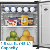 Danby - 1.6 cu.ft. Compact Platinum Glass Door Fridge - DAG016A2BDB